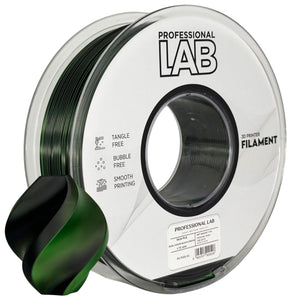 Filament Silk PLA Zweifarbig Schwarz Grün | Prof. Lab