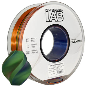 Filament Seide PLA Dreifarbig Orange Blau Grün | Prof. Lab