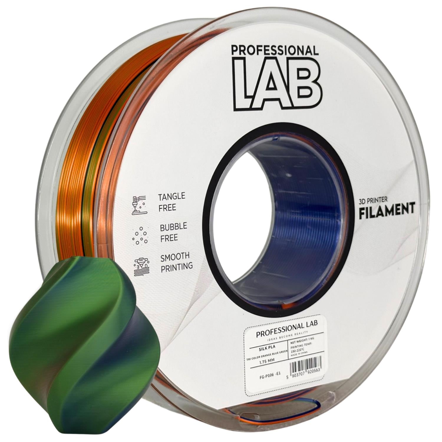 Filament Silk PLA Tri Color oranžová modrá zelená | Prof. Lab
