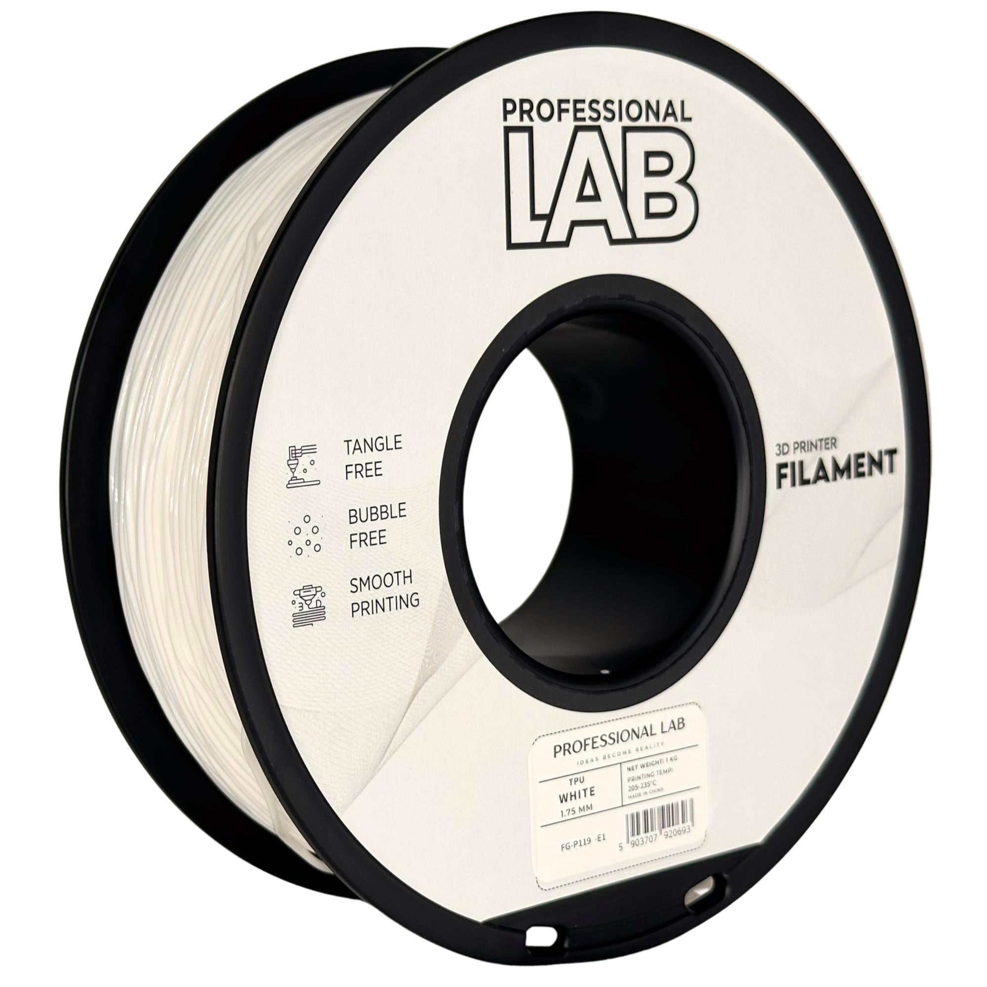 Filament TPU bílá | Prof. Lab