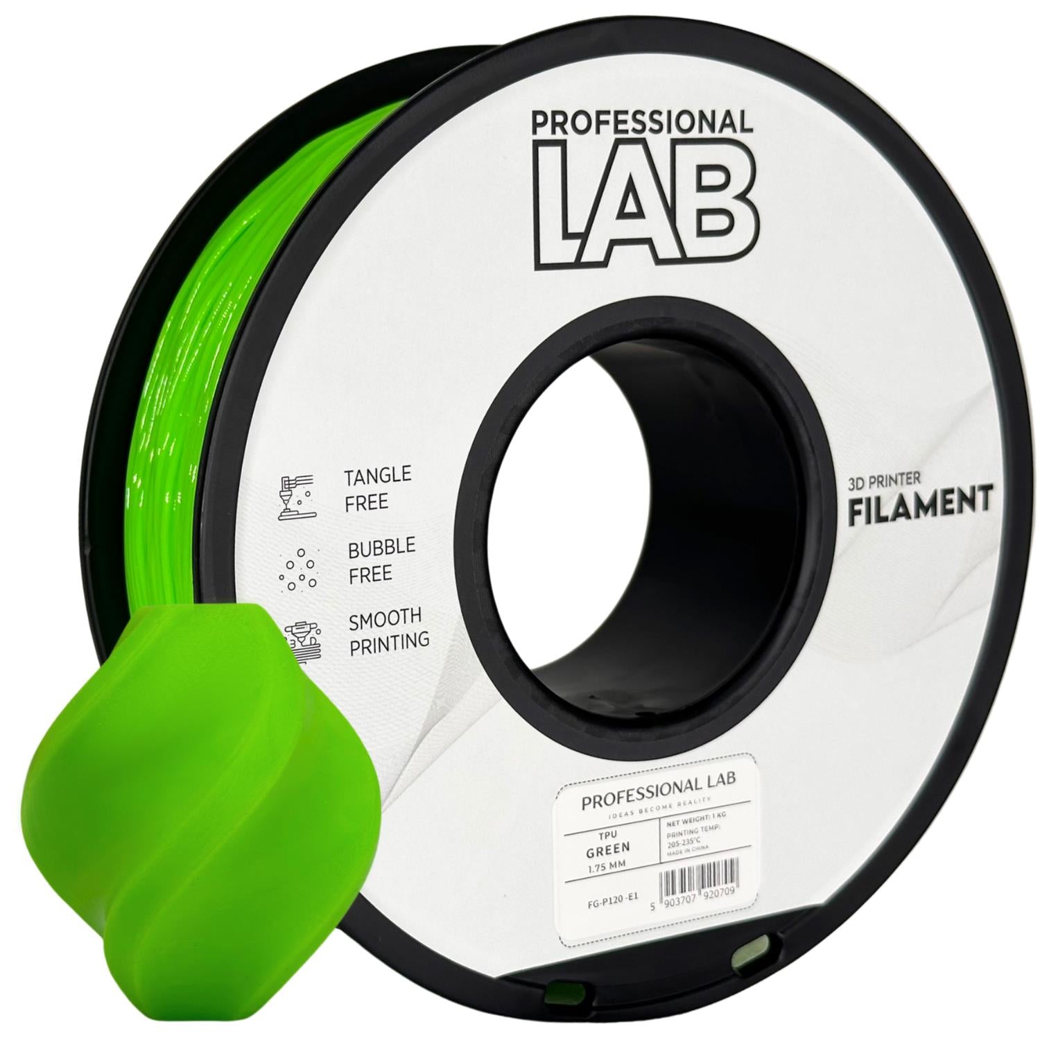Filament TPU zelená | Prof. Lab