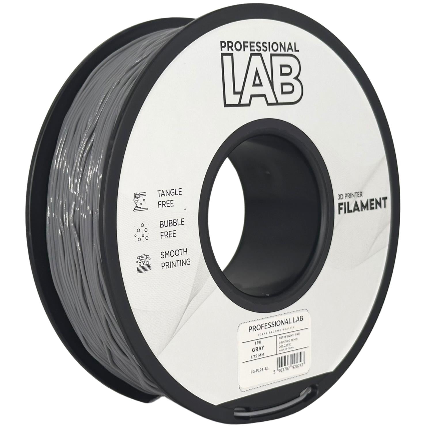 Filament TPU šedá | Prof. Lab
