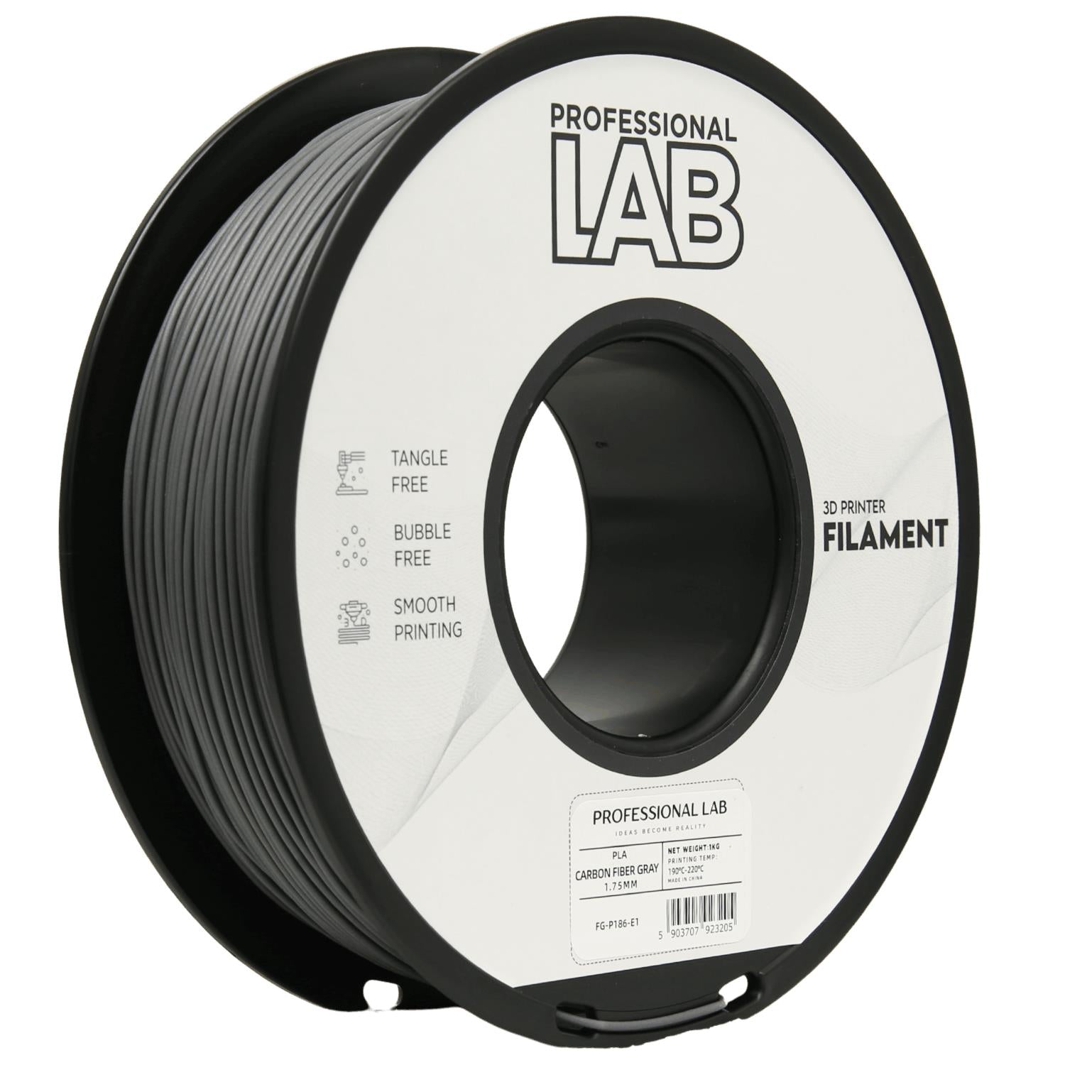 Filament PLA Carbon Fiber šedá | Prof. Lab