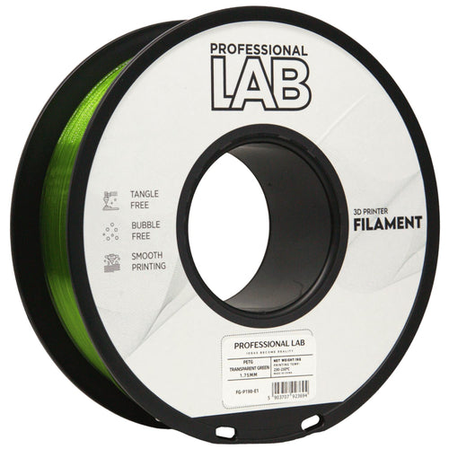 PETG-Filament, transparent grün Spule, Prof. Lab, 1,75 mm