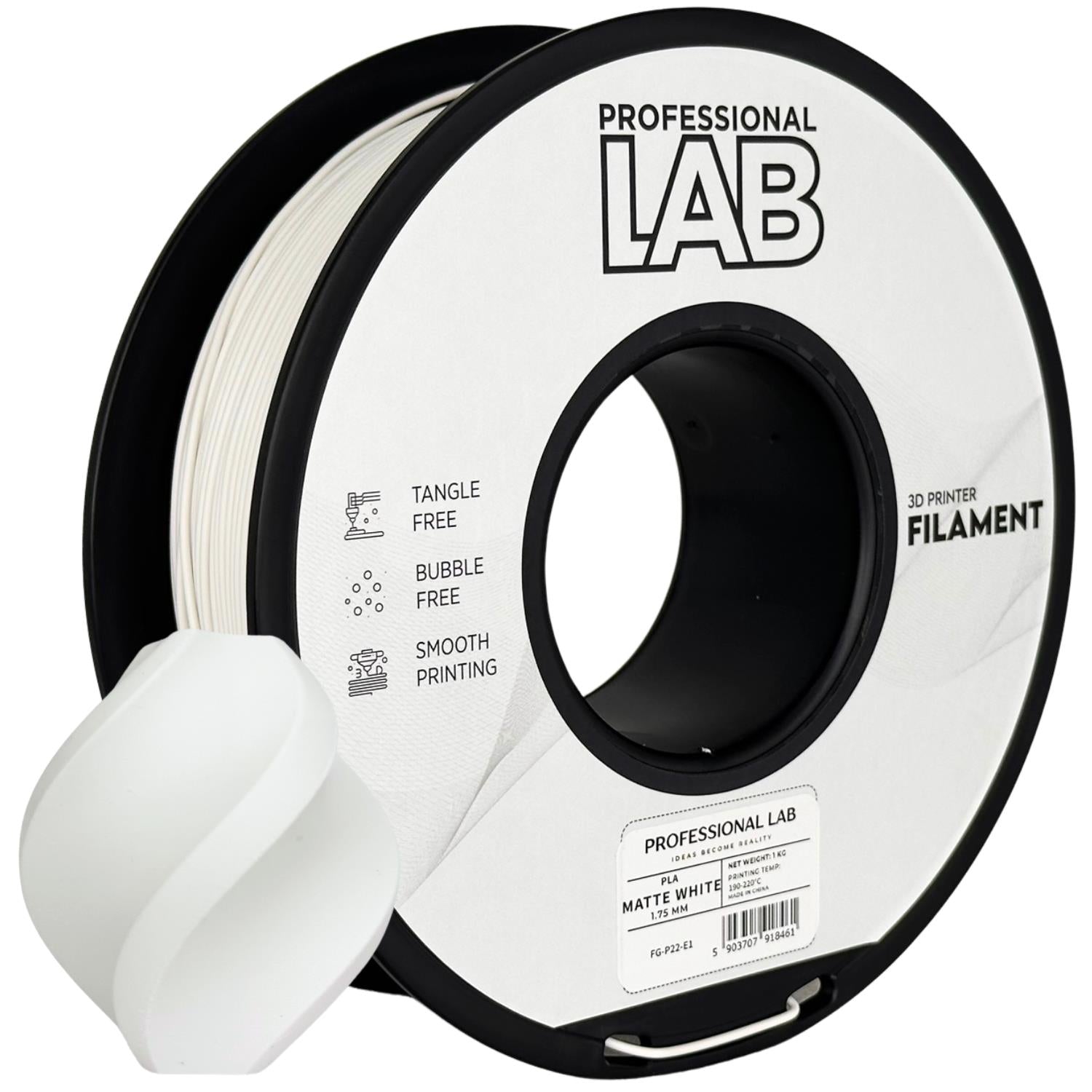 PLA-Filament, mattweiß | Prof. Lab