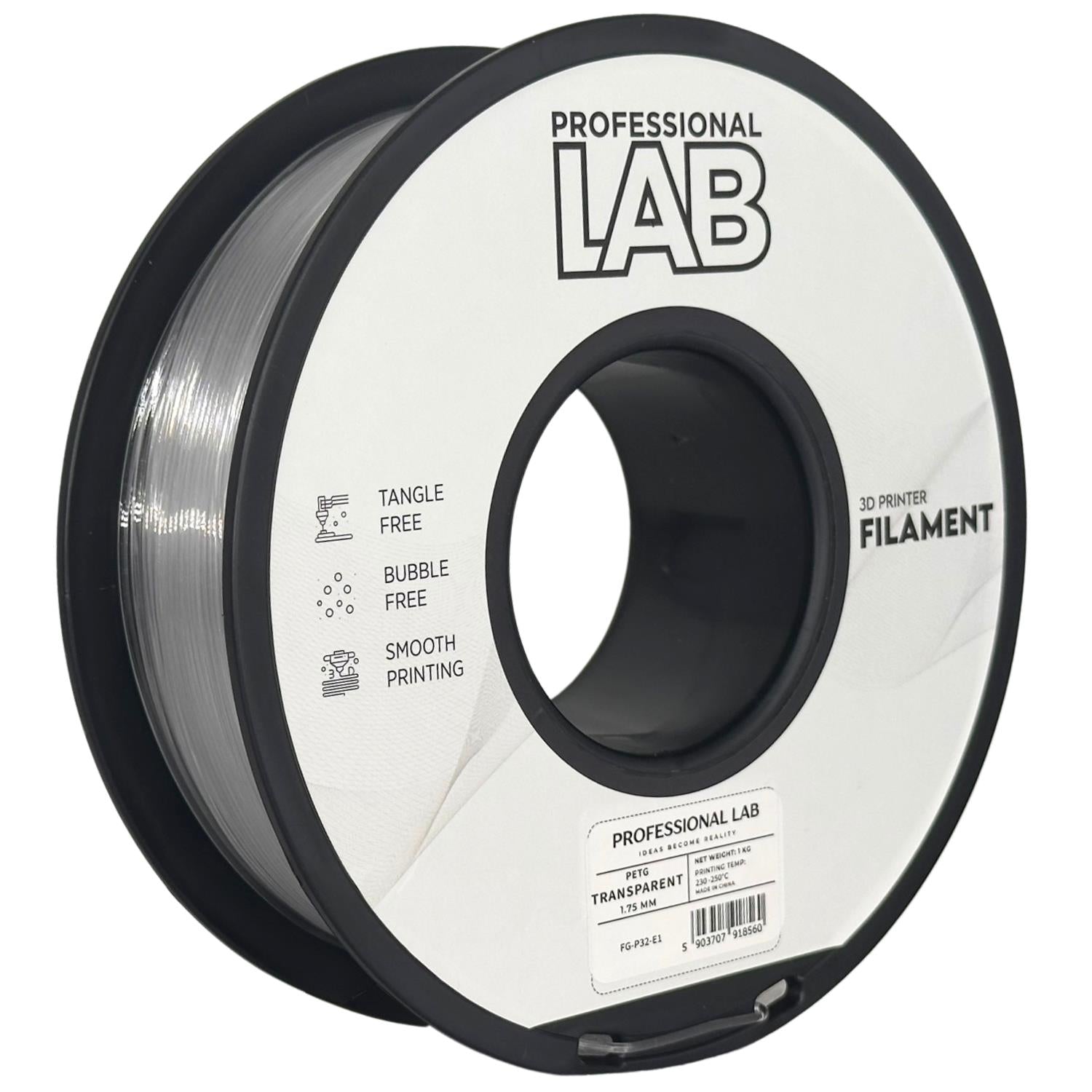 Filament aus transparentem PETG | Prof. Lab