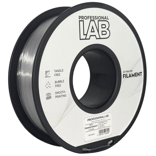 aus transparentem PETG Filament Spule, Prof. Lab, 1,75 mm