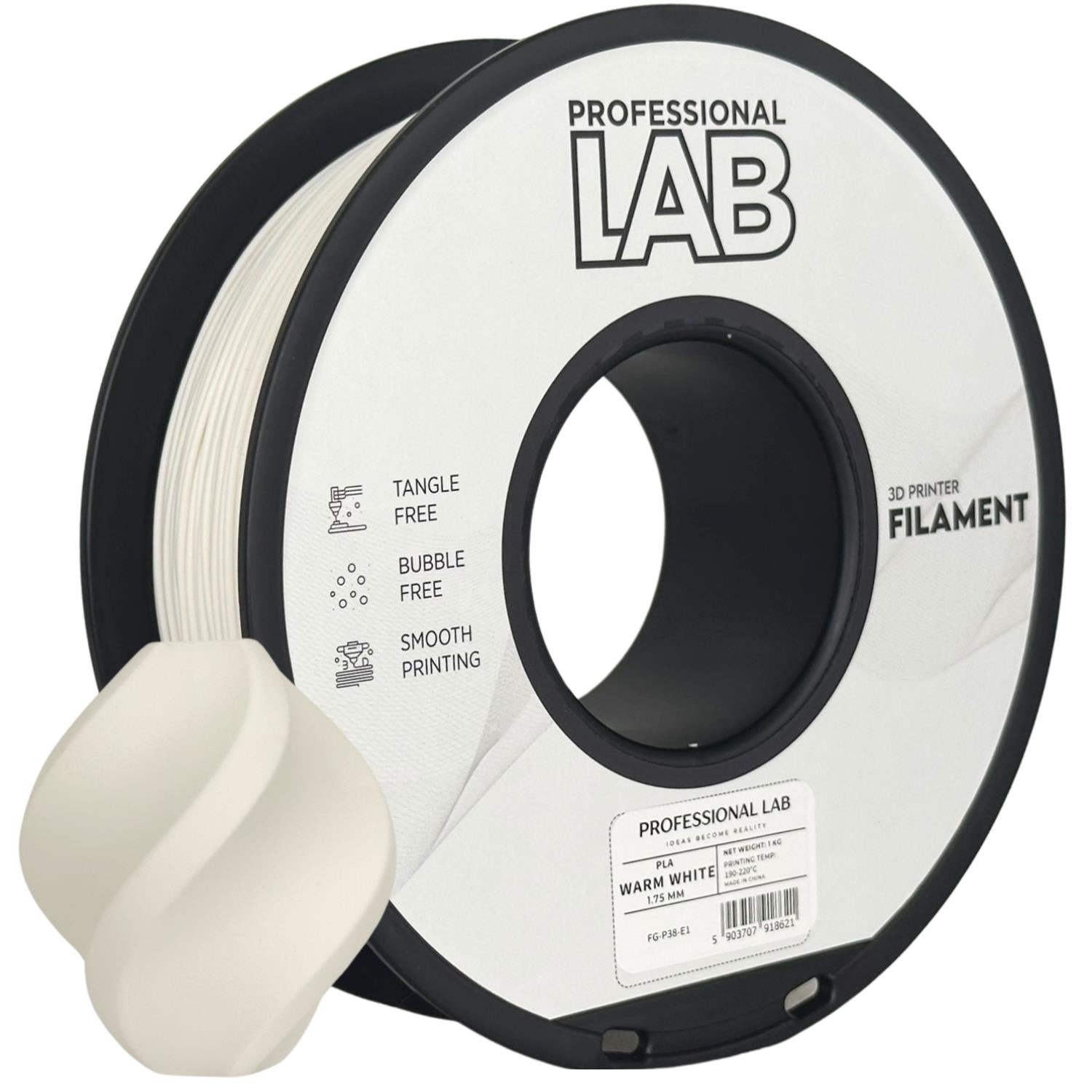 Filament PLA warm bílá | Prof. Lab