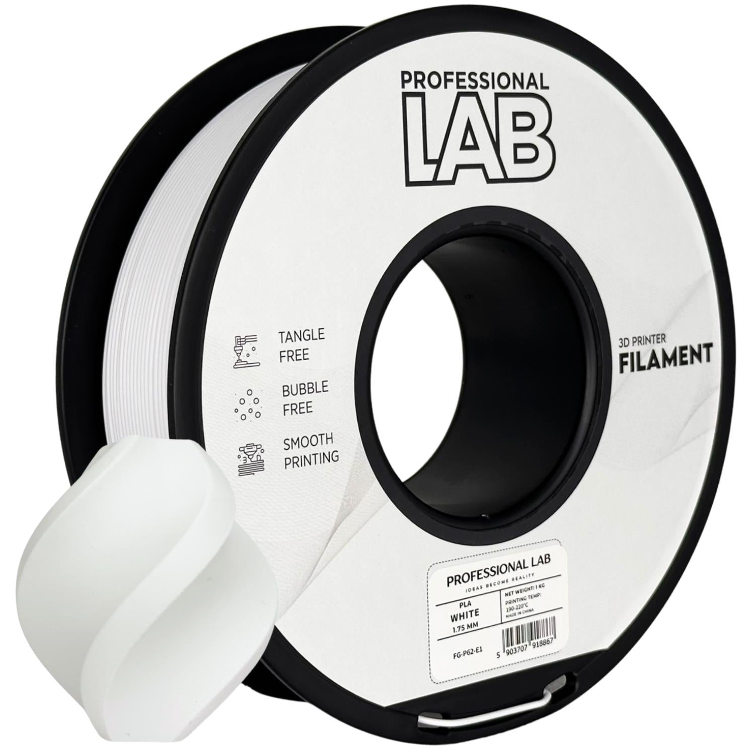 Filament PLA bílá | Prof. Lab