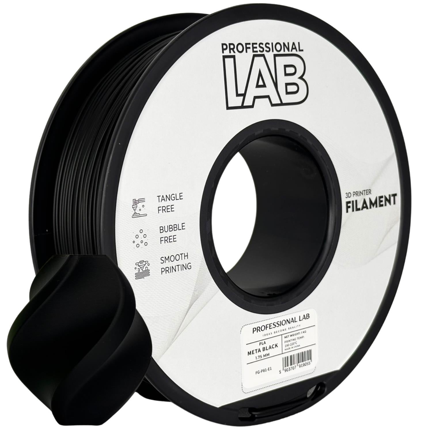 Filament PLA meta černá | Prof. Lab