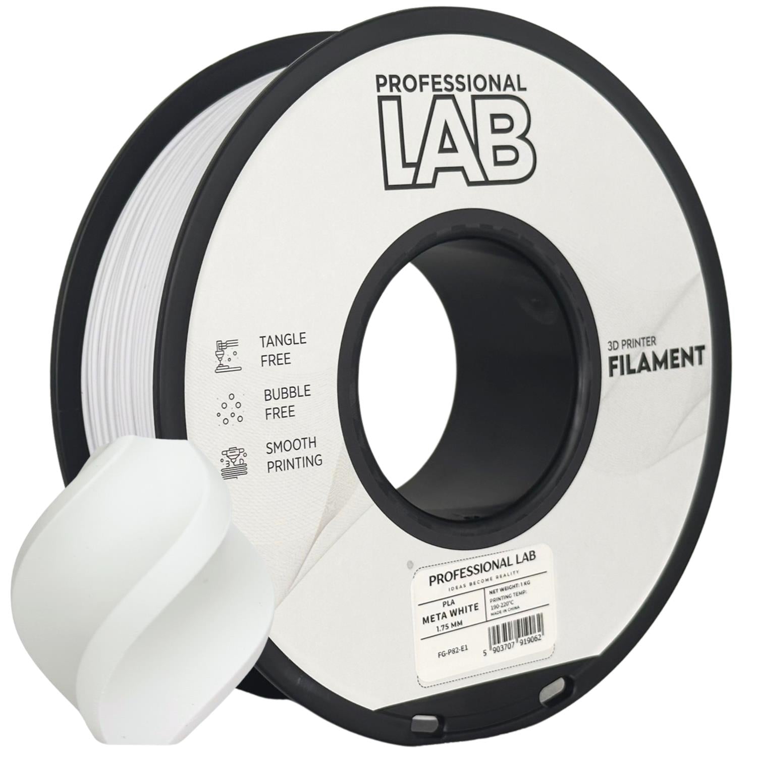 Filament PLA meta bílá | Prof. Lab