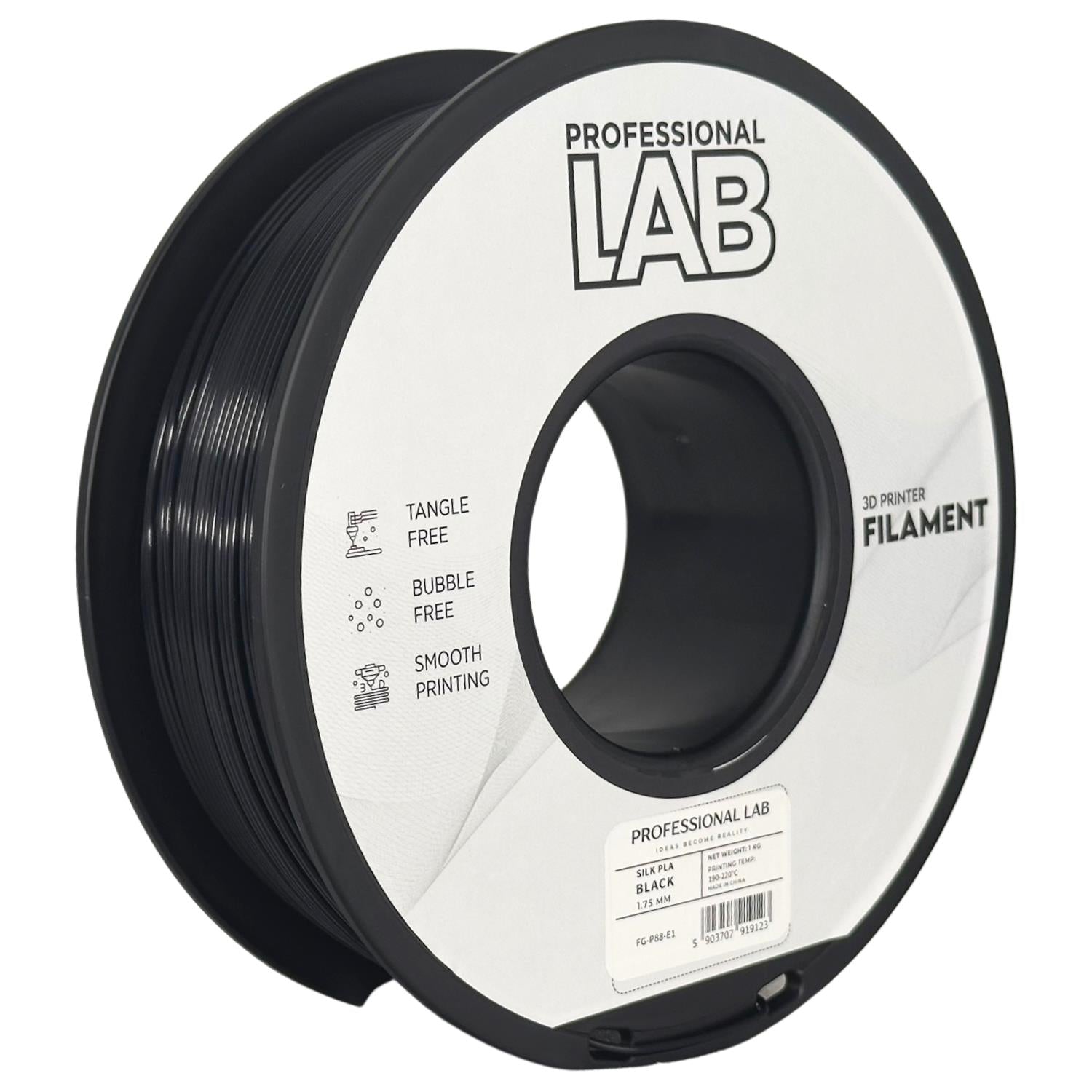 Filament Silk PLA černá | Prof. Lab
