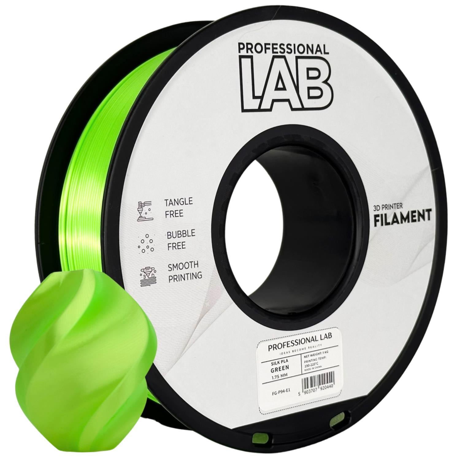 Filament Silk PLA zelená | Prof. Lab