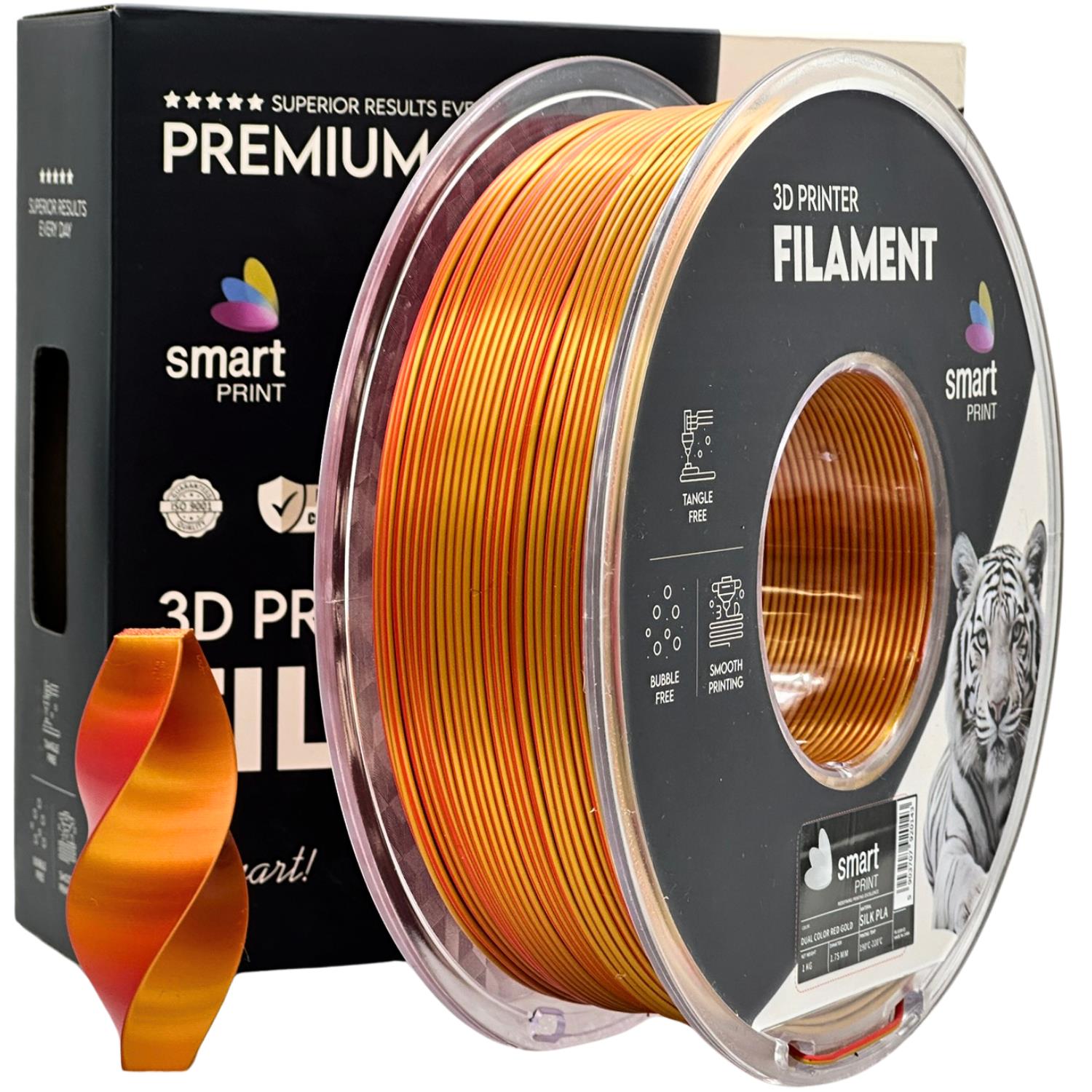 Filament Silk PLA Dual Color červená zlatá | Smart Print
