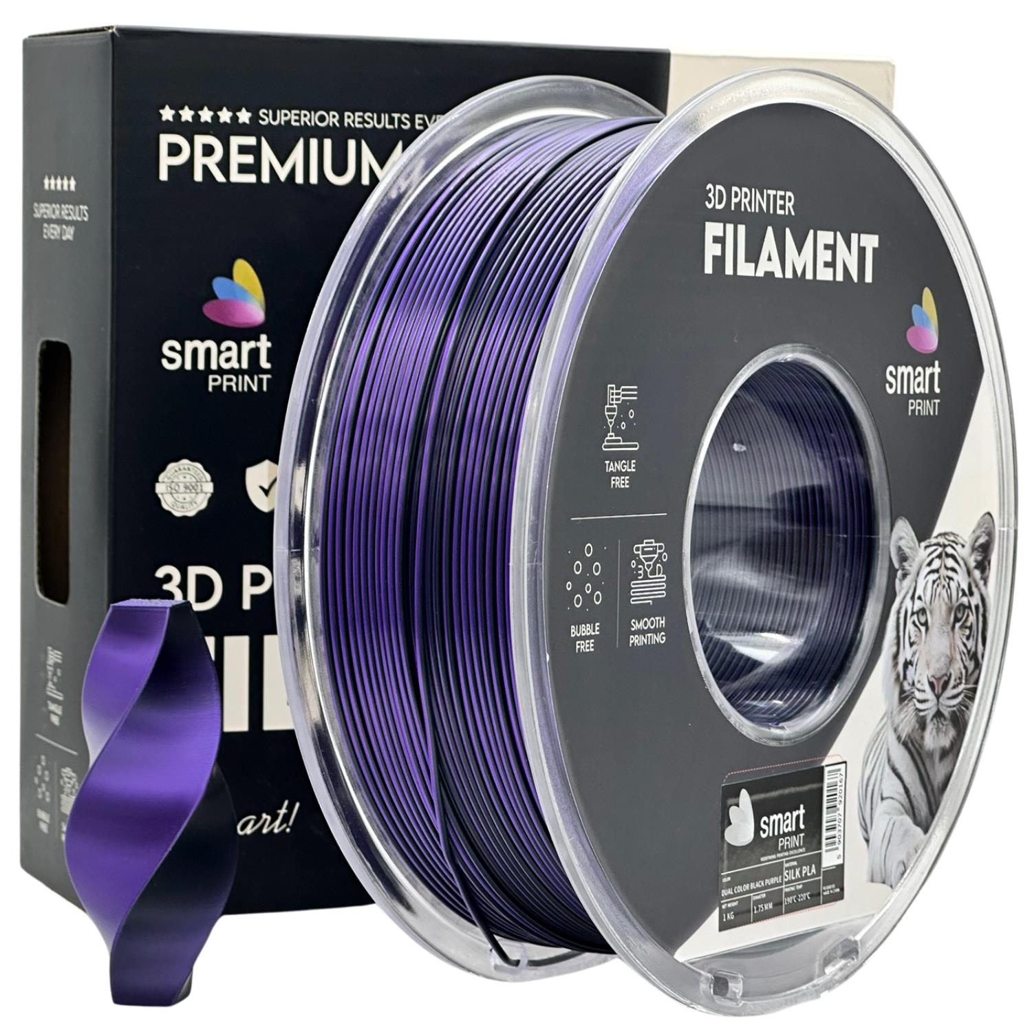 Filament Silk PLA Dual Color černá fialová | Smart Print