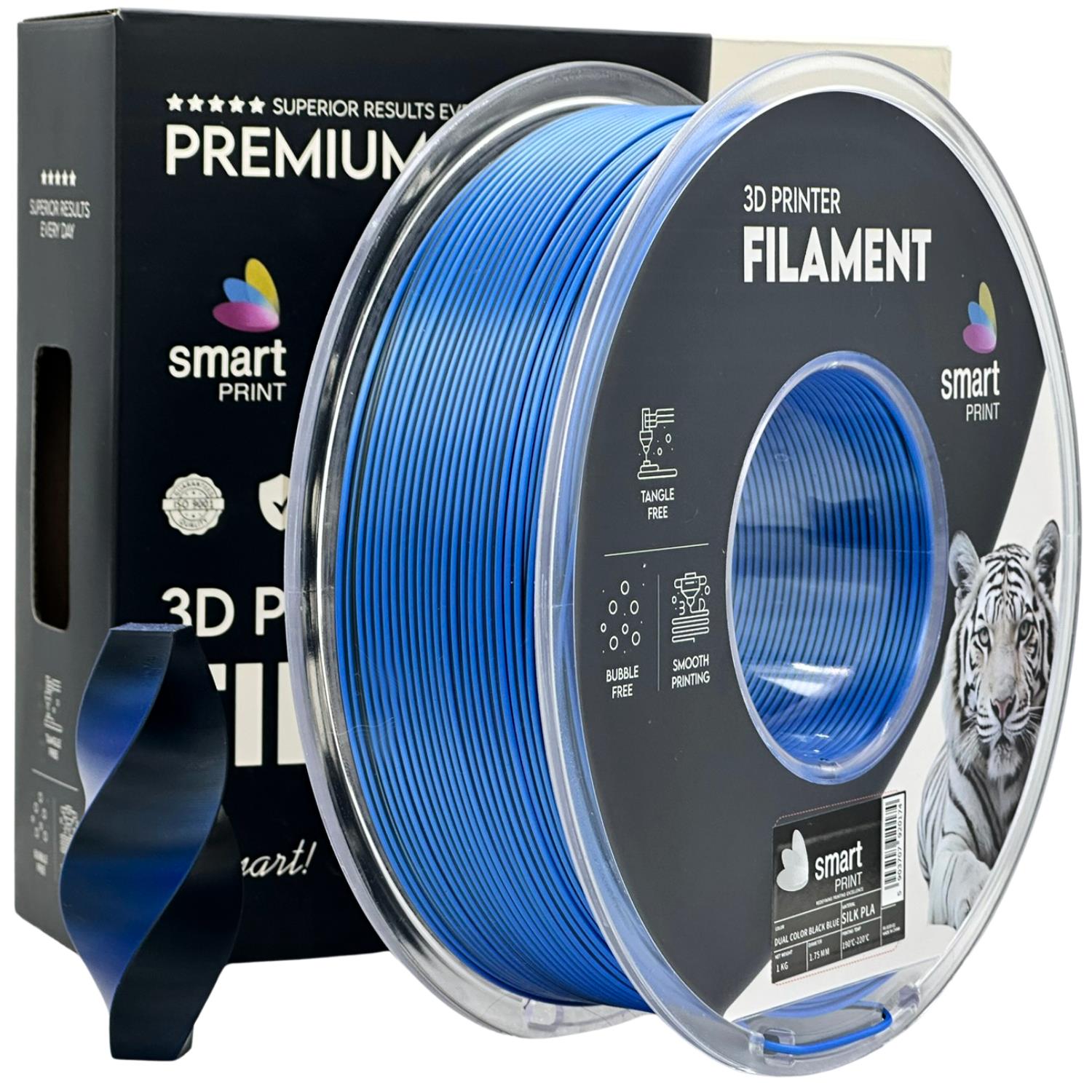 Filament Silk PLA Dual Color černá modrá | Smart Print