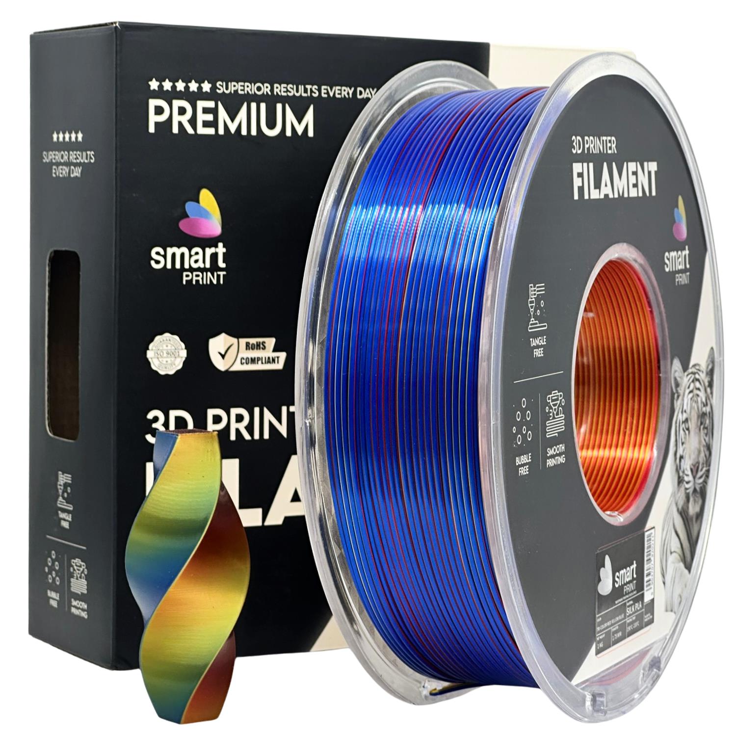 Filament Silk PLA Tri Color červená žlutá modrá | Smart Print