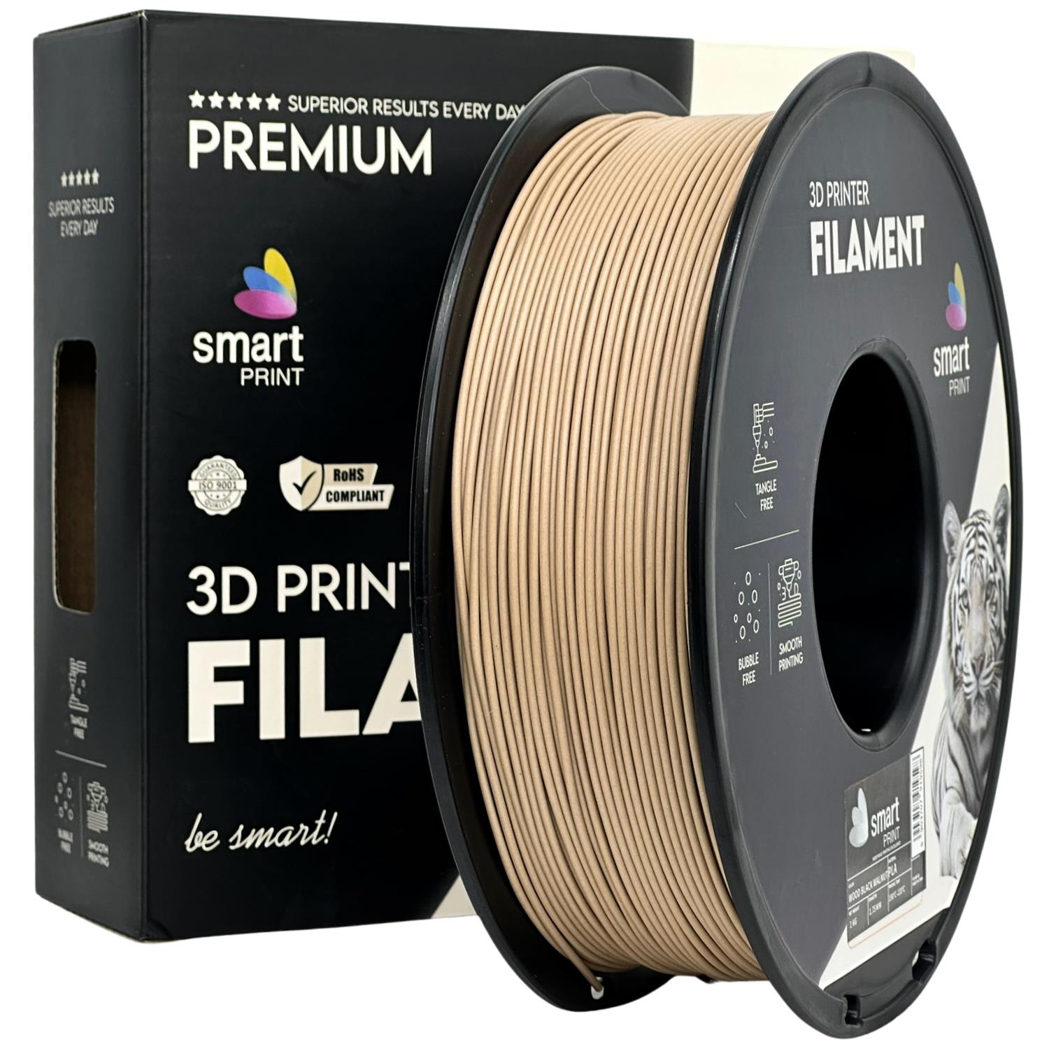Filament PLA dřevo černá walnut | Smart Print