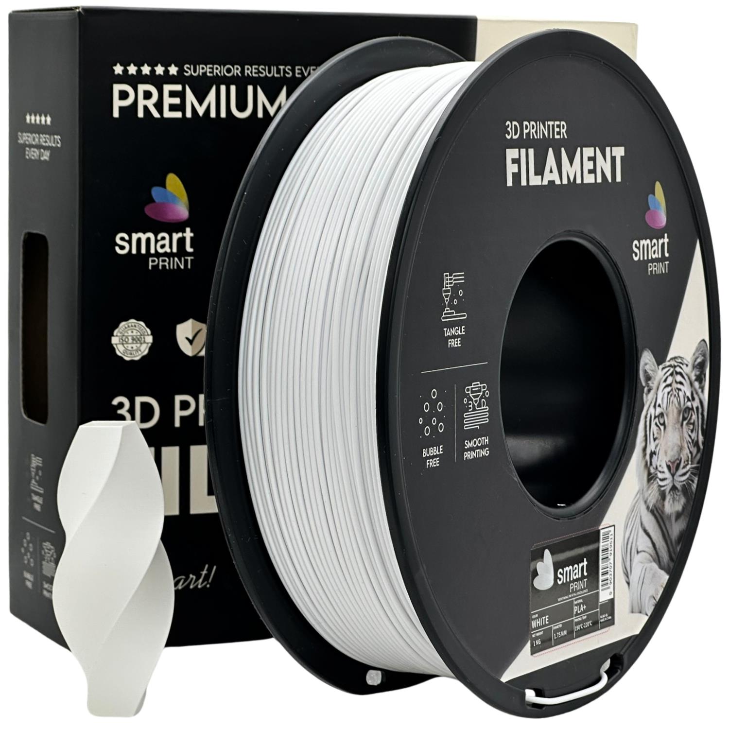 PLA+ Weiß Filament Spule, Smart Print, 1,75 mm