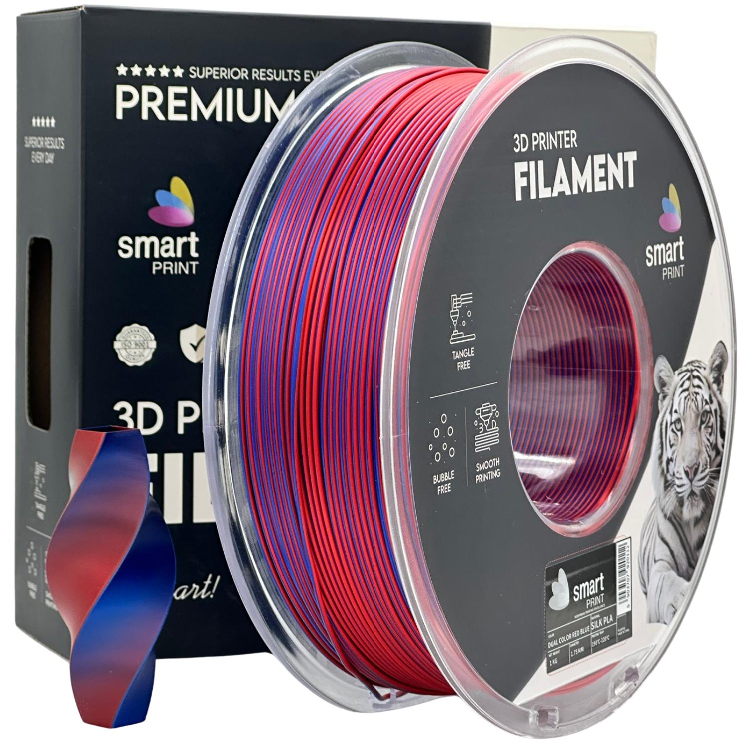Filament Silk PLA Dual Color červená modrá | Smart Print
