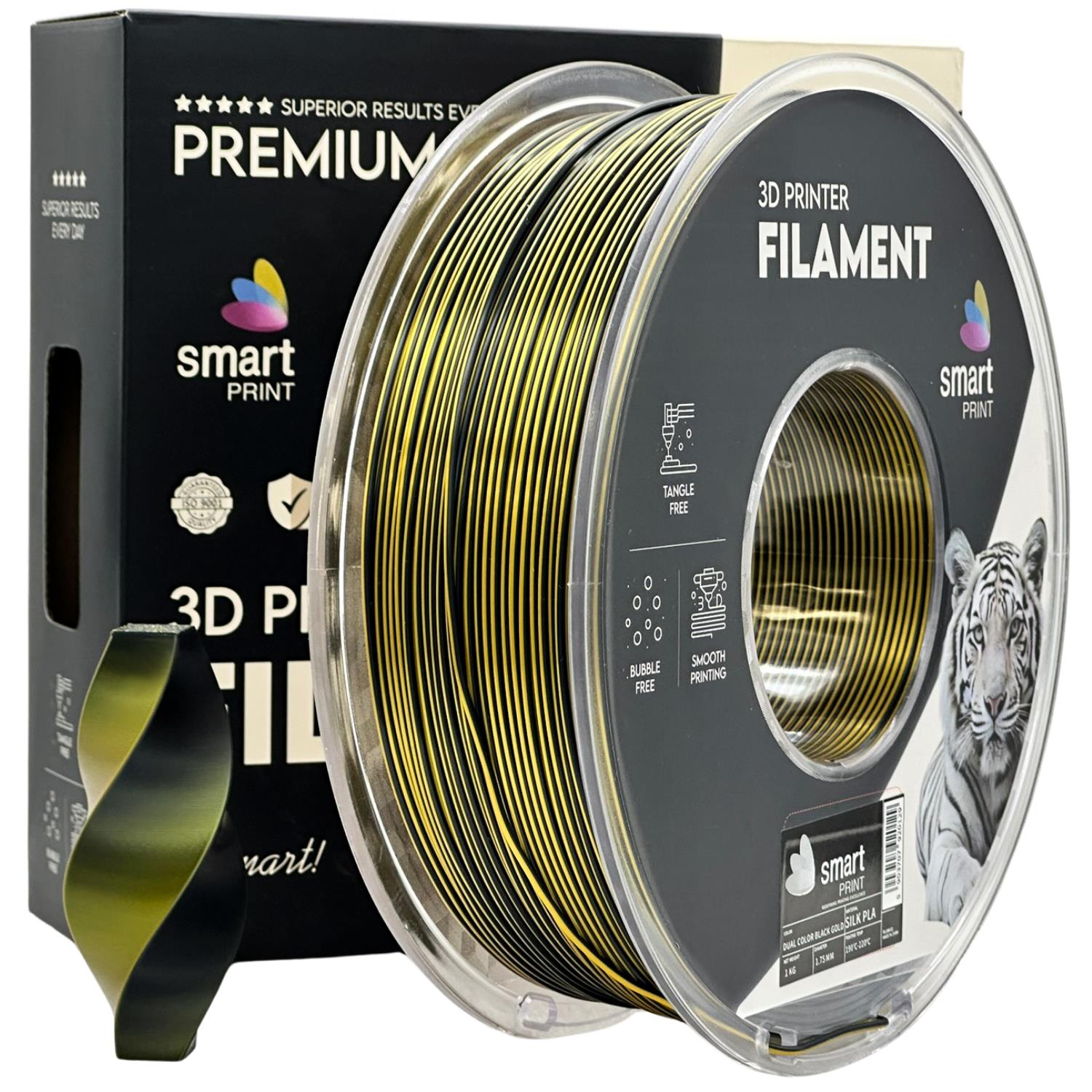 Filament Silk PLA Dual Color černá zlatá | Smart Print